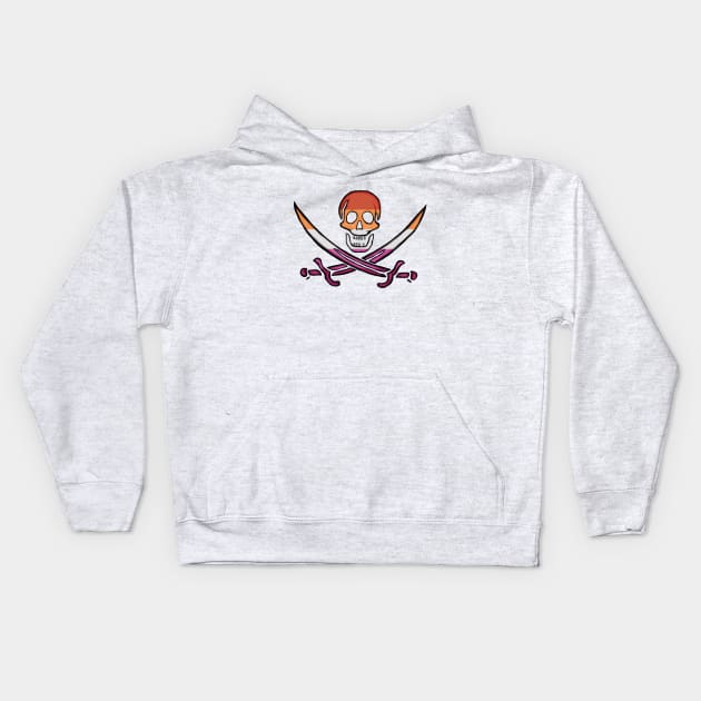 Lesbian Pirate Pride Kids Hoodie by BeSmartFightDirty